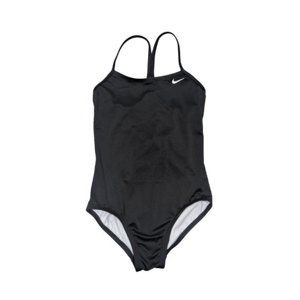 Nike Girls Black One-Piece Swimsuit Size 10/Youth M Racerback Swim Team Practice